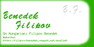 benedek filipov business card